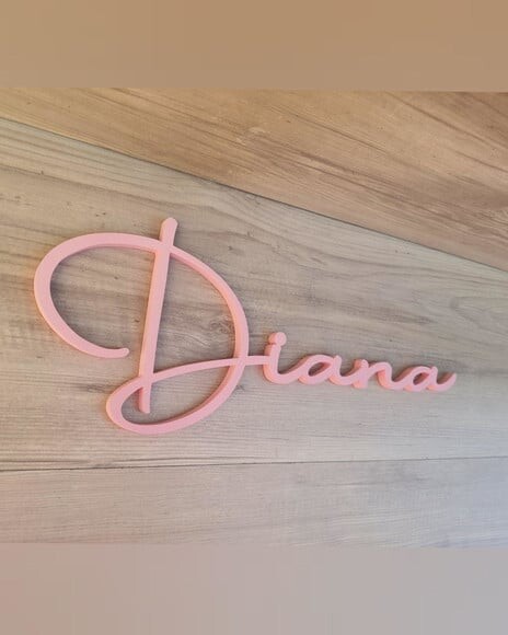 Nome de Parede Personalizado em mdf - Linha Aut - Diana