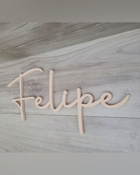 Nome de Parede Personalizado em mdf - Linha Aut - Felipe