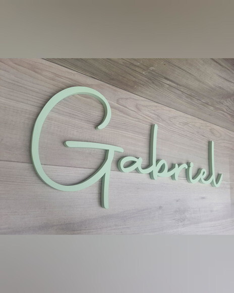 Nome de Parede Personalizado em mdf - Linha Aut - Gabriel