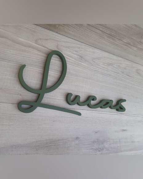 Nome de Parede Personalizado em mdf - Linha Aut - Lucas