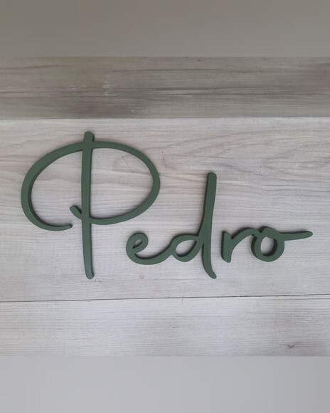Nome de Parede Personalizado em mdf - Linha Aut - Pedro