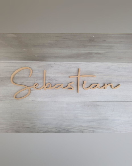 Nome de Parede Personalizado em mdf - Linha Aut - Sebastian