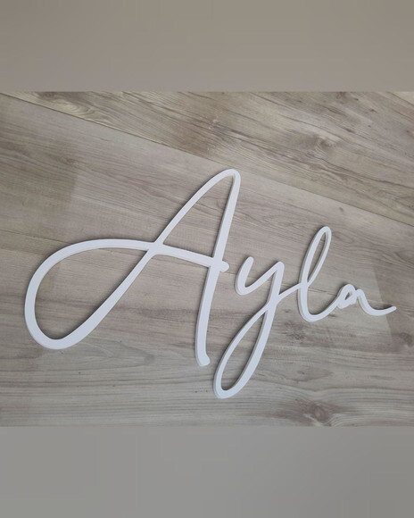 Nome de Parede Personalizado em mdf Linha Bc - Ayla - 45 cm