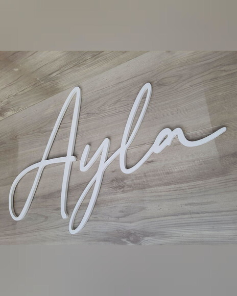 Nome de Parede Personalizado em mdf Linha Bc - Ayla - 45 cm