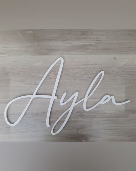 Nome de Parede Personalizado em mdf Linha Bc - Ayla - 45 cm
