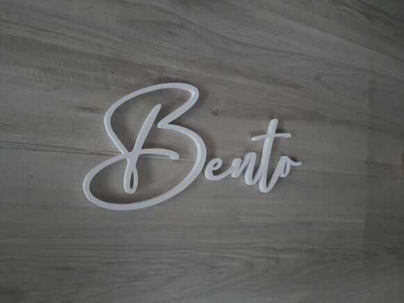 Nome de Parede Personalizado em mdf Linha Bc - Bento - 16 cm