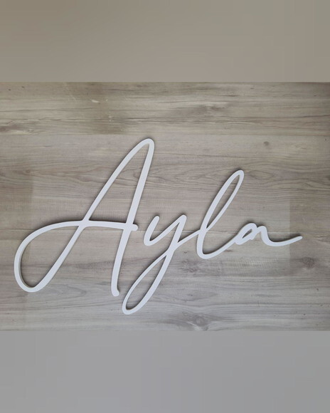 Nome de Parede Personalizado em mdf Linha Bc - Ayla - 45 cm