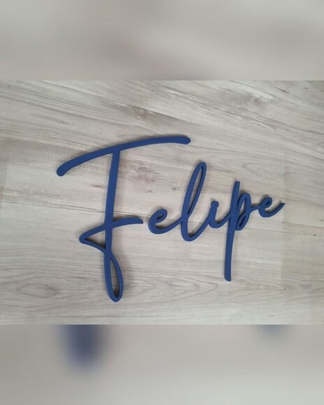 Nome de Parede Personalizado em mdf Linha Bc - Felipe 30 cm