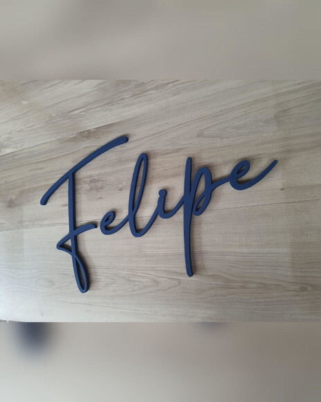Nome de Parede Personalizado em mdf Linha Bc - Felipe 30 cm