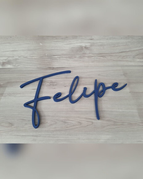 Nome de Parede Personalizado em mdf Linha Bc - Felipe 30 cm