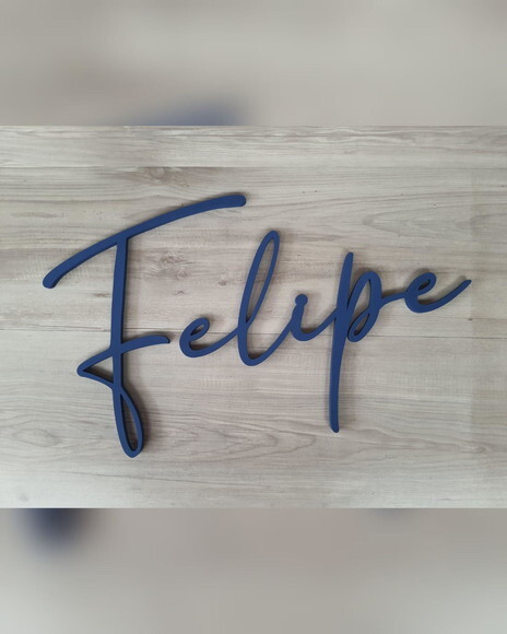 Nome de Parede Personalizado em mdf Linha Bc - Felipe 30 cm