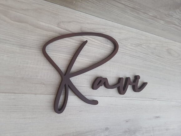 Nome de Parede Personalizado em mdf Linha Bc - Ravi - 20 cm