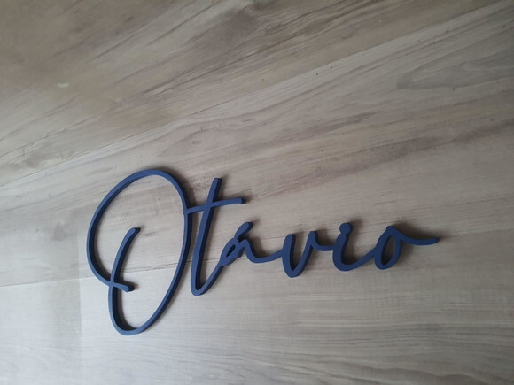 Nome de Parede Personalizado em mdf Linha Bc - Otávio 23 cm