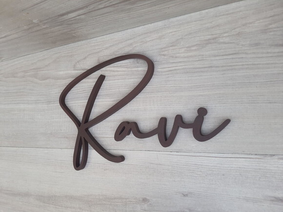 Nome de Parede Personalizado em mdf Linha Bc - Ravi - 20 cm