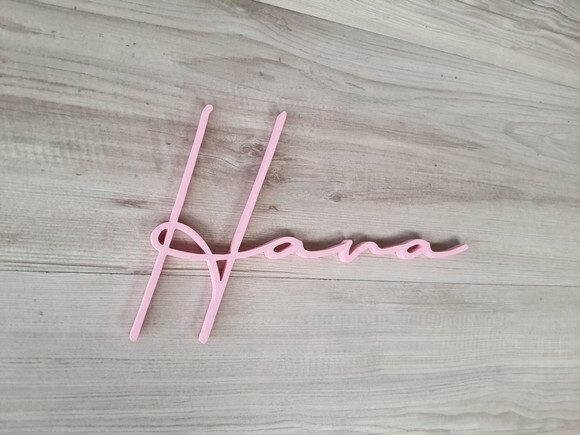 Nome de Parede Personalizado em mdf Linha Ty - Hana - 24 cm