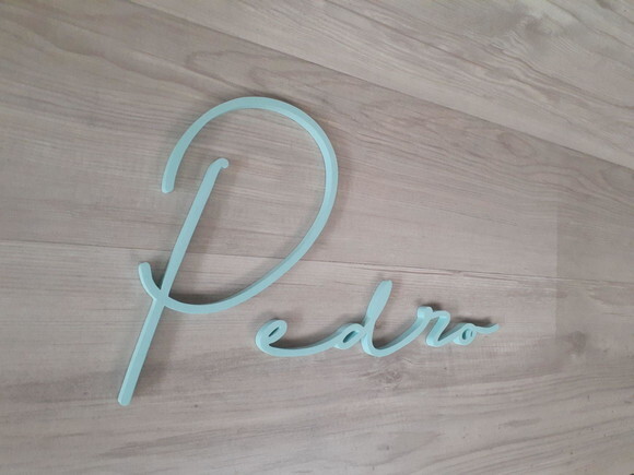 Nome de Parede Personalizado em mdf Linha Ty - Pedro - 23 cm