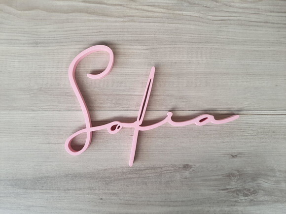 Nome de Parede Personalizado em mdf Linha Ty - Sofia - 15 cm