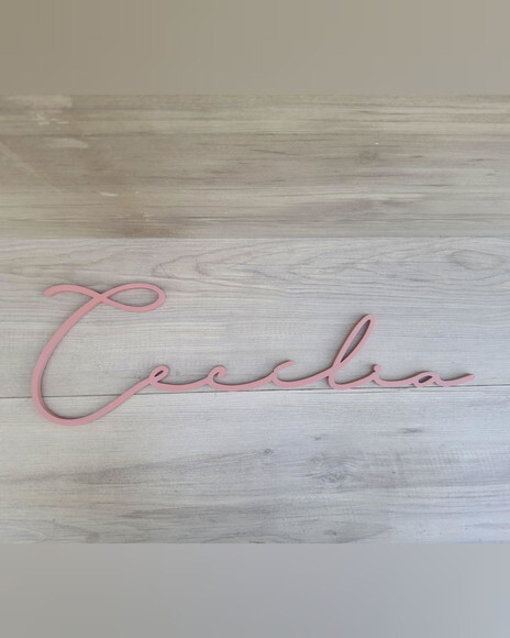 Nome de Parede Personalizado em mdf Linha Ty- Cecília 16 cm