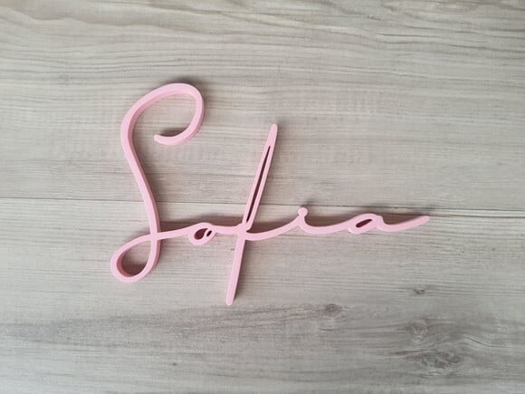 Nome de Parede Personalizado em mdf Linha Ty - Sofia - 15 cm