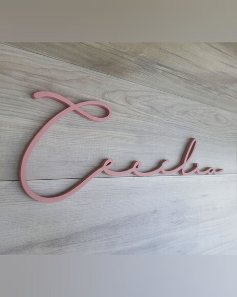 Nome de Parede Personalizado em mdf Linha Ty- Cecília 16 cm