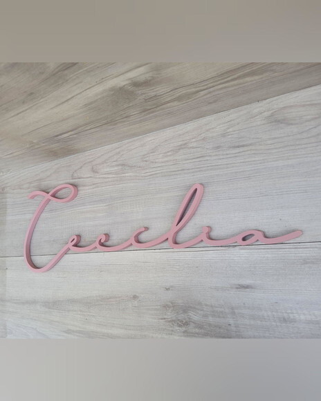 Nome de Parede Personalizado em mdf Linha Ty- Cecília 16 cm