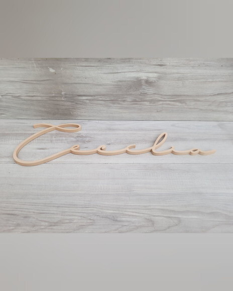 Nome de Parede Personalizado em mdf Linha Ty- Cecília 16 cm