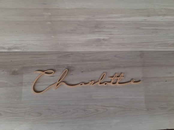 Nome de Parede Personalizado em mdf Linha Ty- Charlotte 13cm