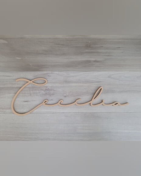 Nome de Parede Personalizado em mdf Linha Ty- Cecília 16 cm