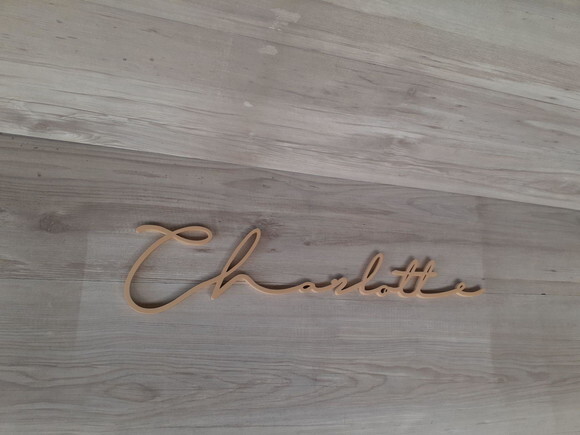 Nome de Parede Personalizado em mdf Linha Ty- Charlotte 13cm