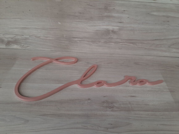 Nome de Parede Personalizado em mdf Linha Ty- Clara - 25 cm