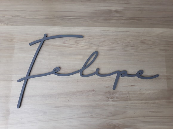Nome de Parede Personalizado em mdf Linha Ty- Felipe - 32 cm