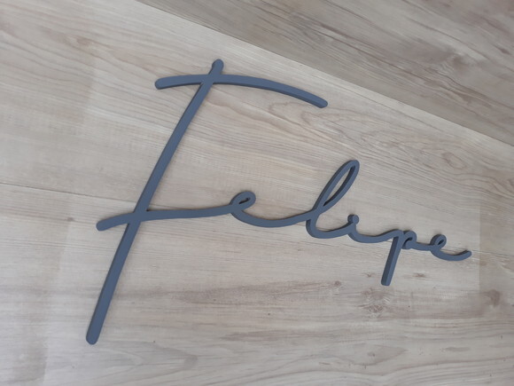 Nome de Parede Personalizado em mdf Linha Ty- Felipe - 32 cm