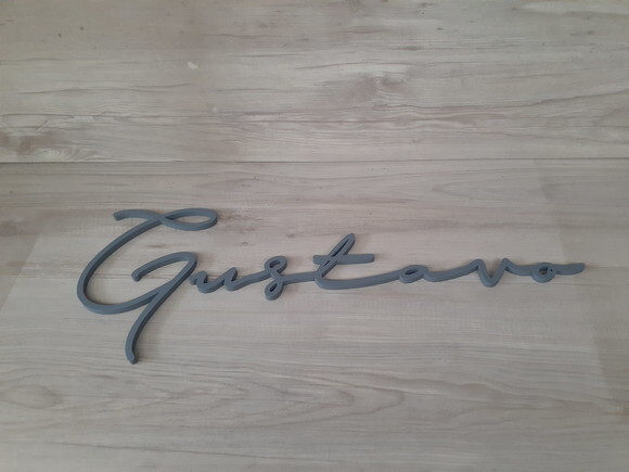 Nome de Parede Personalizado em mdf Linha Ty- Gustavo -22 cm