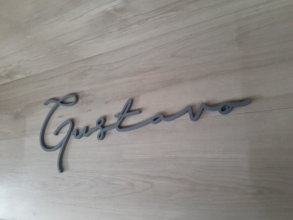 Nome de Parede Personalizado em mdf Linha Ty- Gustavo -22 cm