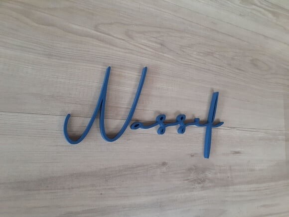 Nome de Parede Personalizado em mdf Linha Ty- Nassif - 18 cm
