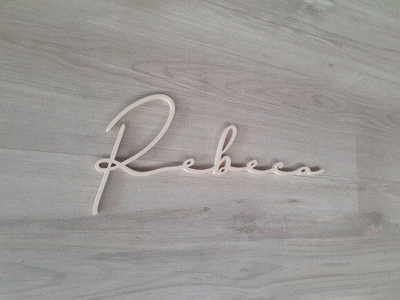 Nome de Parede Personalizado em mdf Linha Ty- Rebeca - 18 cm