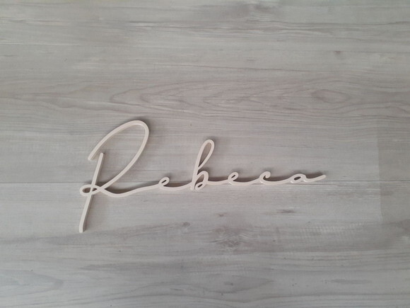 Nome de Parede Personalizado em mdf Linha Ty- Rebeca - 18 cm