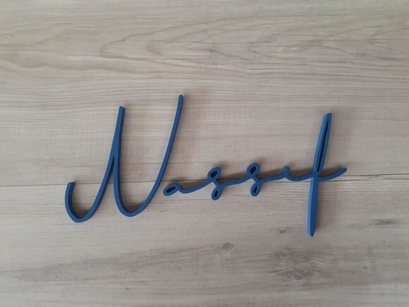 Nome de Parede Personalizado em mdf Linha Ty- Nassif - 18 cm