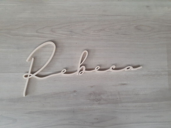 Nome de Parede Personalizado em mdf Linha Ty- Rebeca - 18 cm