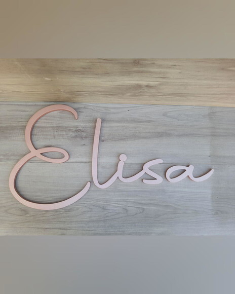 Nome de Parede Personalizado mdf Linha Aut - Elisa