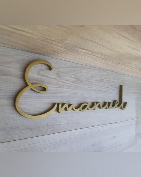 Nome de Parede Personalizado mdf Linha Aut - Emanuel