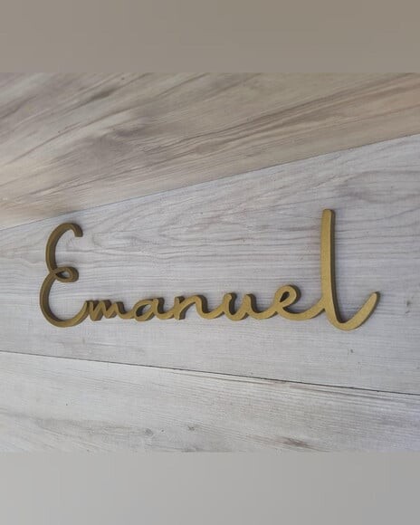 Nome de Parede Personalizado mdf Linha Aut - Emanuel