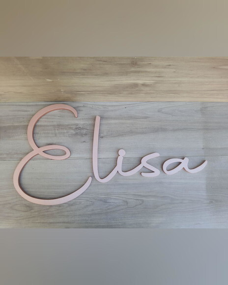 Nome de Parede Personalizado mdf Linha Aut - Elisa
