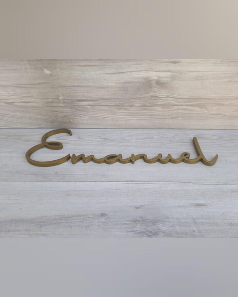 Nome de Parede Personalizado mdf Linha Aut - Emanuel