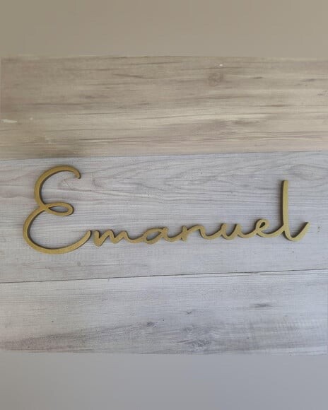 Nome de Parede Personalizado mdf Linha Aut - Emanuel