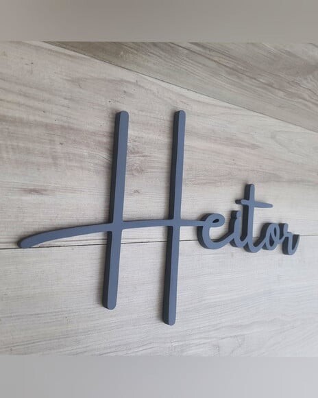 Nome de Parede Personalizado mdf Linha Aut - Heitor