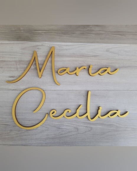Nome de Parede Personalizado mdf Linha Aut - Maria Cecília