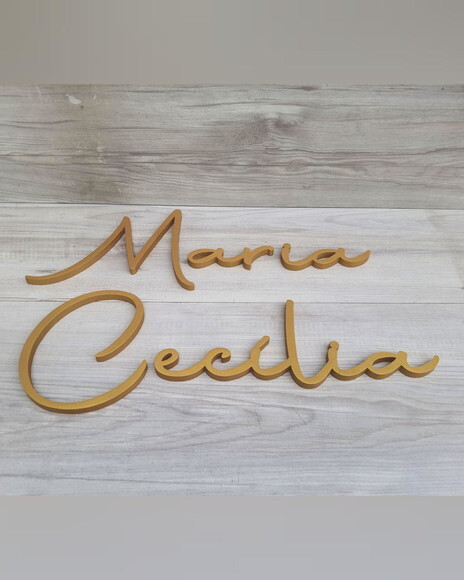 Nome de Parede Personalizado mdf Linha Aut - Maria Cecília
