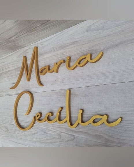 Nome de Parede Personalizado mdf Linha Aut - Maria Cecília