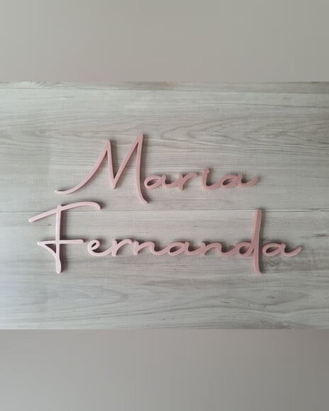 Nome de Parede Personalizado mdf Linha Aut - Maria Fernanda